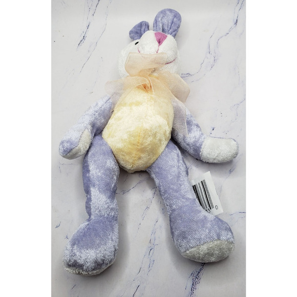 Bunny Rabbit Stuffed Animal Plush Lot of 2 Purple Brown Easter Spring - Picture 6 of 14